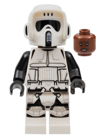 LEGO® Minifigurák sw1229 - Imperial Scout Trooper - Female, Dual Molded Helmet, Reddish Brown Head, Open Mouth Smirk