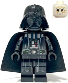 Darth Vader - mintás karok, hagyományos keményített anyagú köpeny, fehér fej, ráncos homlokkal
