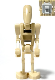 LEGO® Minifigurák sw1320 - Battle Droid - homokszínű, világos kékesszürke klip a hátán