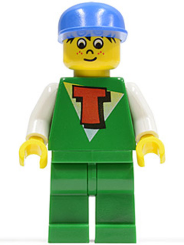 LEGO® Minifigurák tim005 - Time Cruisers - Timmy Zöld Lábbal és Kék Sapkával - Használt