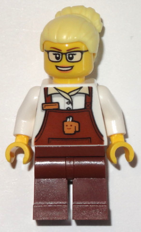 LEGO® Minifigurák trn249 - Szőke szemüveges Kávézói dolgozó