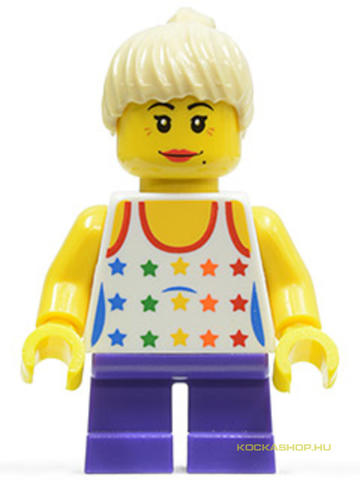 LEGO® Minifigurák twn130 - Szőke Hajú Kislány Színes, Csillagos Ujjatlanban