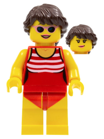 LEGO® Minifigurák twn336 - Beach Tourist Female with Red Bathing Suit