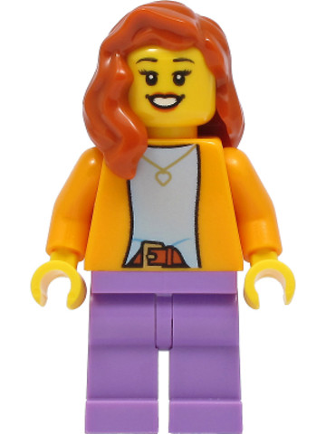 LEGO® Minifigurák twn416 - Mom - Bright Light Orange Jacket, Medium Lavender Legs, Dark Orange Hair