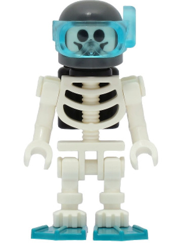 LEGO® Minifigurák twn429 - Skeleton - Diver, Black Air Tanks, Dark Turquoise Flippers, Dark Bluish Gray Helmet