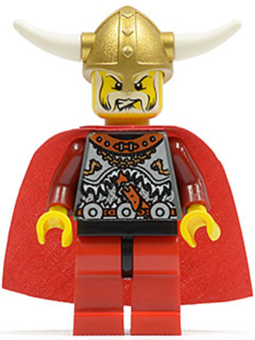 LEGO® Minifigurák vik026 - Viking Király - Piros nadrágban