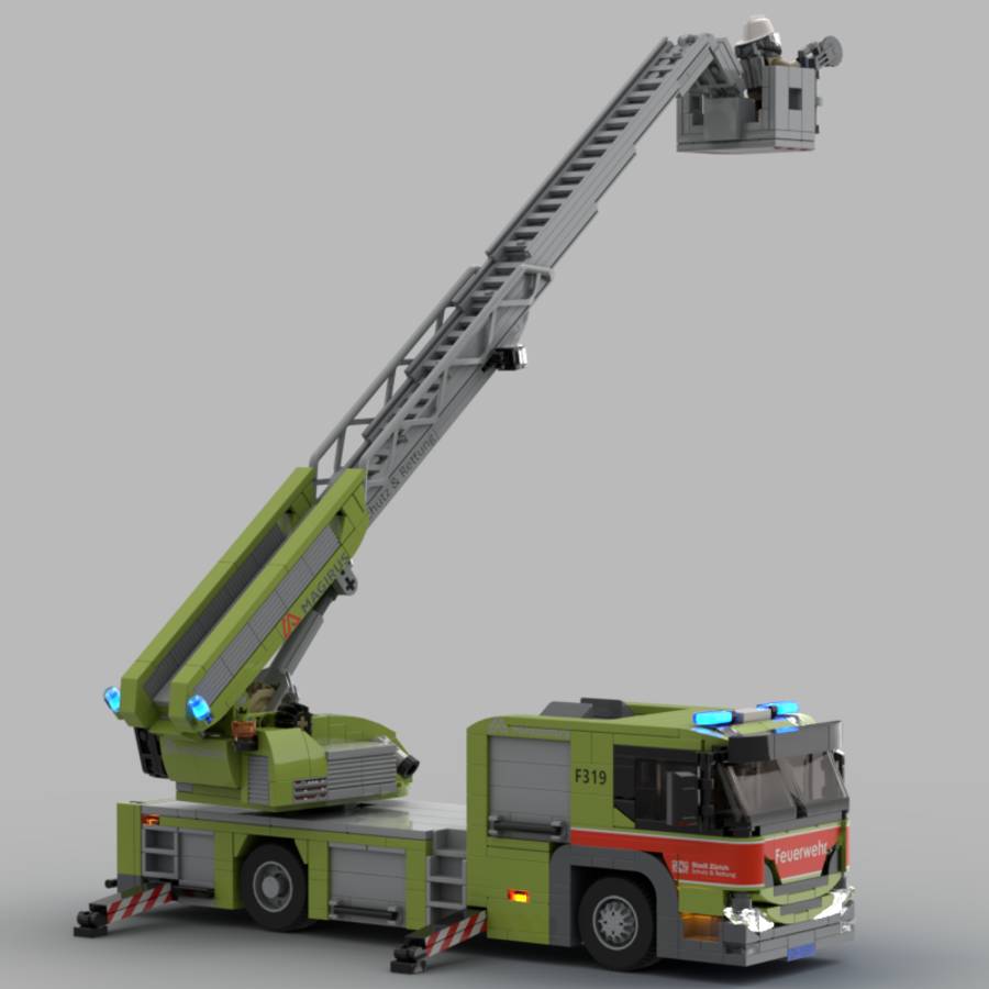 Scania L360 Tűzoltókocsi Magirus Forgózsámolyos Mentőlétrával