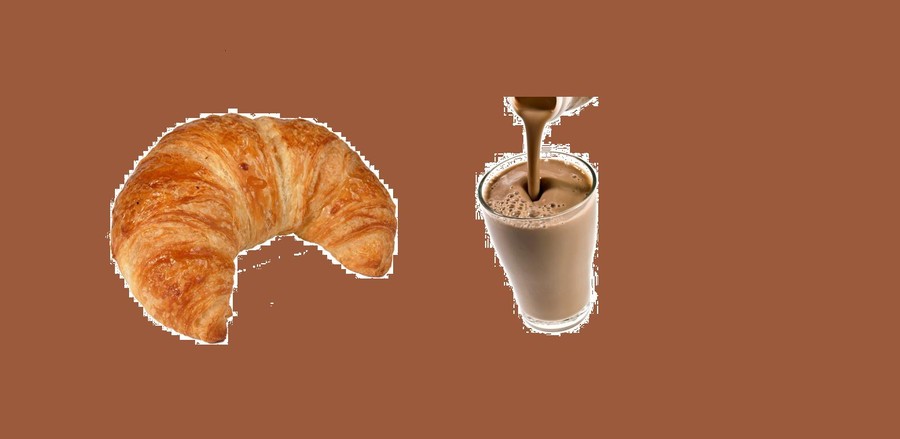 croissant, kakaóval